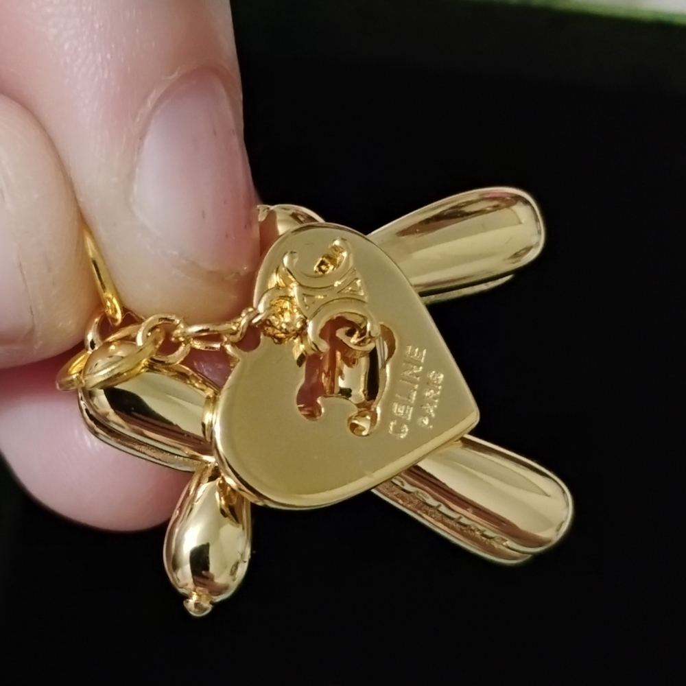 Upcycled Gold Balloon Dog Charm With Charms - Picture 6 of 13